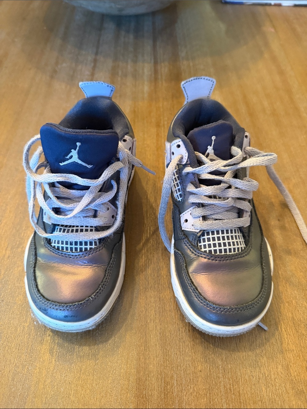 Jordan Kids Iridescent Navy and Gray Sneakers